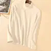 Nova camisa básica com gola alta meia-altura masculina e feminina, veludo dupla face, veludo alemão, outono e inverno, forrada com fleece, espessa, quente, slim fit para negócios, estampada