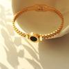 Pulsera Vintage Simple Romana Hueca de Acero de Titanio Moda Elegante Nicho de Alta Gama Pulsera para Mujer Elegante y sin Color
