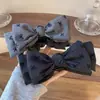 Pinza para el pelo gris de alta gama para verano con lazo grande, accesorio para el pelo no dañino para peinados de moño