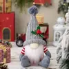 Decoraciones Navideñas Transfronterizas Adornos de Enano Sentado Nórdico Santa Claus Estilo Campestre Americano Muñeco Tejido
