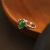 Anillo Abierto Ajustable S925 de Plata Sencillo con Incrustaciones, Diseño de Pulpo con Forma de Huevo, Elegante, Versátil, para Uso Diario