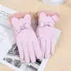 Luvas de Inverno para Mulheres, Estilo Coreano Tela Sensível ao Toque Ciclismo Veículo Elétrico Impermeável e à Prova de Frio Forradas com Fleece Espessadas à Prova de Vento Luvas de Algodão