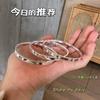Pulsera de plata pura 9999 Zhizhen cerrada CNC flor de cuatro pétalos pulsera de plata brillante joyería de pulsera de plata pura