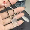Colgante de Chalcedonia Blanca Tipo Hielo Melón de la Suerte y Frijol de la Suerte, Ágata Blanca Natural Gato Kt y Oso Jade Joyería al por Mayor Suministro en Vivo