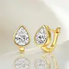Pendientes Retro Estilo Old Money Francés con Diamante Amarillo en Forma de Lágrima con un Toque de Lujo Ligero, Pendientes Dorados Paraíba con Diamante de Alto Carbono para Mujer