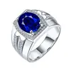 Kaiwei Agitar Voz en Vivo Sabor Supremo Anillo de Diamante de Color Anillo Tesoro Azul Natural de Myanmar Anillo Abierto de Diamante de Oro de 18 Quilates