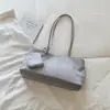 2026 Estilo Coreano Ins Cor Sólida Nylon Bolsa Tote Personalidade Simples Para o Trabalho Grande Capacidade Estilosa Ombro Único Subarmário Bolsa Tendência