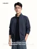 Sudadera con capucha de peso pesado de 400 g, manga raglán, cuello alto, con cremallera para hombre, adecuada para primavera y otoño, estilo business casual, se puede personalizar con un logo