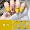 ZE16 refere-se a adesivos de unha estilo europeu e americano com grandes blocos de cor, estampas de leopardo, xadrez, estrelas, listras, e ornamentos para unhas.