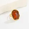 Pendientes Geométricos Retro de Acero Inoxidable con Bordes y Pendientes Exagerados con Estilo en Forma de Huevo de Resina con Efecto Degradado, Joyería Transfronteriza Europea y Americana