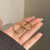 Moda Versátil Retro Simple Viaje Diario Sensación de Alta Gama Pendientes Color Café Dorado Diseño de Temperamento Único Sentido del Diseño Accesorios para Pendientes Mujer
