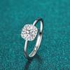 Anillo Seiko S925 Plata de Ley Nuevo Cuadrado de Moda para Mujer con Moissanita de 50 Puntos, Venta al por Mayor de Fábrica, Venta Caliente en Transmisión en Vivo Clásico