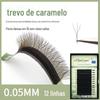 Qiao Purple Pupil Novos cílios enxertados Caramelo Trevo 0,05 Cílios Trigeminal Y Castanho Escuro Misto Cruz