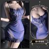 Lencería Sexy con Ribete de Encaje, Con Aros, Camisola Fruncida, Camisón Transparente Estilo Europeo y Americano, Nuevo Conjunto Qqny