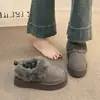 Zapatos de algodón de estilo nuevo del noreste, zapatos de invierno para mujer con forro polar, botas de nieve sin cordones, zapatos de mujer de suela gruesa, de fondo grueso, de caña baja, modelo 2026