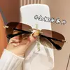 Gafas de Sol Nuevas Sin Marco Tendencia Versátiles Unisex Alta Apariencia Textura Premium Protección Solar Gafas de Sombra