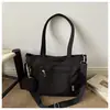 Bolsa de Mão Transversal com Múltiplos Bolsos 2026 Lona Simples Tendência Artística Grande Capacidade para o Dia a Dia Bolsa de Ombro Bolsa Tote