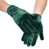 Guantes cortos de terciopelo dorado elástico para mujer, guantes de franela cálidos para el frío de otoño e invierno, accesorios retro para baile y casuales