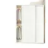 Guarda-roupa Moderno Minimalista com Portas de Correr Vazadas Respiráveis Armazenamento Lateral para Diversos Compartimentos para Pendurar Roupas Guarda-roupa de Armazenamento Acabado para Casa
