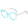 Nuevo Marco de Gafas con Patas de Resorte Metálicas Estilo Europeo y Americano Ojo de Gato Marco TR9105 Radiación Anti-computadora Gafas para Mujer