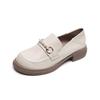 Weiwei Girl 800-1 College Style Sapatos de couro pequenos Pérola Retro Thick Bottom Loafers Pedal Estilo Britânico Feminino