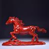 Enfeites de Cavalo Esculpidos em Madeira Maciça Vermelha, Cavalos do Zodíaco Chinês, Decoração Artesanal Feng Shui para Sala de Estar, Escritório, Estudo