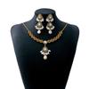 Conjunto de joyería de lujo con forma de gota de agua transfronteriza europea y americana, pendientes de perlas de estilo palaciego retro exagerados, collar de circón al por mayor