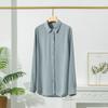 2026 Verano Nuevo Estilo Camisa de Seda de Morera Cardigan de Manga Larga para Mujer Blanco Ropa de Trabajo Elegante Top de Cuello Cuadrado