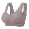 Roupa íntima para mãe de meia-idade e idosa, top cropped tomara-que-caia confortável para mulheres, sutiã top peito respirável sem fio, sutiã de dormir