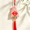 Estilo Antiguo Ping An Fu Bolsa Cuadrada Pequeña con Cordón Logo Personalizado Bolsita Portátil Borla de Brocado Bolsita de Oración Bolsa Vacía Venta al por Mayor
