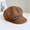 Chapéu de Lã Australiana Europeu e Americano com Patas de Pato Feminino Outono e Inverno Chapéu de Feltro Quente Simples com Laço Chapéu de Abóbora Chapéu Equestre Britânico