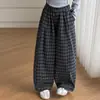 Pantalones de Cuadros Nuevos para Niñas Otoño 2026, Estilo Coreano Sueltos para Niños Medianos y Grandes, Pantalones de Moda para Niñas Primavera y Otoño