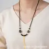 Cordão para Pingente Oito Fios Tecido à Mão Estilo Étnico Dente de Tigre Vintage Contas Dzi Colar de Ágata Unissex Corda para Pendurar Thangka do Tibete
