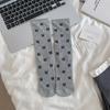 Calcetines apilables estilo ballet Miu para mujer, de tubo medio, de malla fina, huecos, estilo japonés, con lazo, para verano
