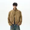 Chaqueta de trabajo estilo granero retro americano para mujer de primavera y otoño, Chaqueta de piloto con cuello mao para hombre, Estilo corto
