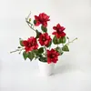 Planta artificial de clemátide de 5 ramas, de venta caliente transfronteriza, planta en maceta, decoración de planta verde para el hogar, arreglo floral de boda, accesorio de flor decorativa