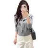Top Casual Ajustado con Lazo para Mujer, Nuevo Estilo Coreano Juvenil Elegante Suéter de Punto de Manga Larga, Primavera y Otoño 2026