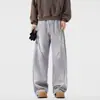 Pantalones deportivos casuales de estilo americano para hombre, con dobladillo curvo de gradiente pesado, pantalones deportivos de pierna ancha de moda para la calle en primavera y otoño, pantalones rectos holgados