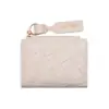 Cartera corta tejida de nuevo diseño de alta gama estilo coreano con patrón de diamantes para mujer, tarjetero con cremallera, llavero y clip para dinero - al por mayor