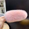 Pinza para el pelo de pelo de conejo super grande Corea del Sur pelo real de conejo rex pinza de boca de pez de metal pinza lateral pinza para el pelo de felpa pinza bb popular para mujeres