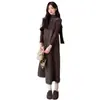 Conjunto de Maternidad Otoño/Invierno Nuevo Vestido Chaleco de Lunares Top Base de Cuello Alto Conjunto de Dos Piezas Chal con Lazo Cubre Vientre Adelgazante
