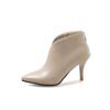 Botas de mujer comercio exterior versión coreana de tacón fino cremallera trasera puntiagudas talla grande botas cortas 40-46 yardas 08-9