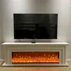 Móvel de TV com Lareira Estilo Francês 1.8/2.2/ 2.4m Feito de Madeira Maciça para Uso Doméstico na Sala de Estar com Decoração de Chama Simulada e Aquecimento Elétrico