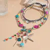 Collar Metálico Imitación Perla Corazón Estrella de Mar Concha Europeo y Americano, Collar Personalizado Estilo Vacaciones Dopamina de Gama Alta para Mujeres