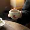 Azul y Blanco Flintstone Rojo Caramelo Esmalte Mariposa Orquídea Pintada a Mano Cerámica Juego de Té Taza de Maestro Taza Redonda Taza de Té para el Hogar Taza Individual