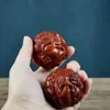 Bolas da Saúde do Zodíaco Chinês em Huanghuali Bolas Esculpidas à Mão para Fitness e Entretenimento, Peças Portáteis Esculpidas em Madeira Maciça