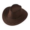 Chapéu de Cowboy Ocidental Padrão Transfronteiriço Chapéu de Sol Respirável de Aba Larga para Exterior de Verão Novo Chapéu de Cavaleiro com Corda à Prova de Vento