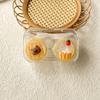 Estuche simple para lentes de contacto sin giro, tapa abatible integrada, caja para pupila de belleza, pastel, anillo dulce, caja de cuidado de osito, portátil 806-10