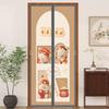 Cortina de Puerta con Velcro para Aire Acondicionado Dormitorio Antifrío Humo Hogar Cocina Partición Sin Agujeros Parabrisas Cortina de Privacidad