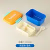 Caixa de almoço retangular de plástico PP com compartimentos para estudantes, caixa de almoço para trabalhadores de escritório, caixa de almoço de salada portátil e conjunto com copo de água